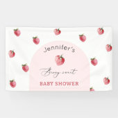 Aardbei bes zoete baby shower spandoek (Horizontaal)