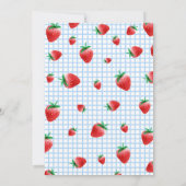 Aardbei Bes Zoete Eerste Verjaardagsuitnodiging Kaart (Achterkant)