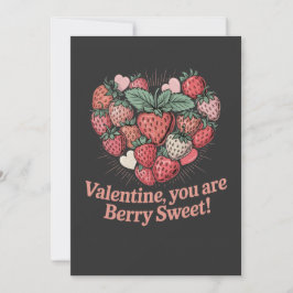 Aardbei Bes Zoete Kinderen Valentijnsdag Feestdagenkaart