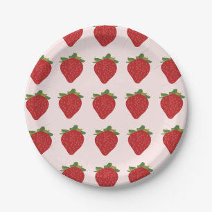 Aardbei Bes Zoete Verjaardagsfeest Aardbeien Papieren Bordje