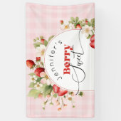 Aardbei bes zoete verjaardagsfeestje spandoek (Verticaal)