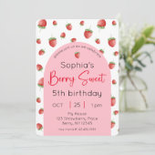 Aardbei Bes Zoete Verjaardagsfoto Kaart (Staand voorkant)