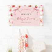 Aardbei Bes Zoete Welkom Baby Shower   Spandoek (Insitu)