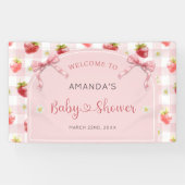 Aardbei Bes Zoete Welkom Baby Shower   Spandoek (Horizontaal)