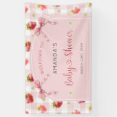 Aardbei Bes Zoete Welkom Baby Shower   Spandoek (Verticaal)