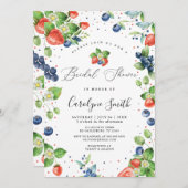 Aardbei bessen bruids douche uitnodiging (Voorkant / Achterkant)