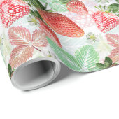 Aardbei, bessen, rood, vers, rijp, zoet, voedsel, cadeaupapier (Rol Hoek)