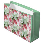 Aardbei, bessen, rood, vers, rijp, zoet, voedsel, groot cadeauzakje (Voorkant Gekanteld)