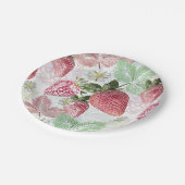 Aardbei, bessen, rood, vers, rijp, zoet, voedsel, papieren bordje (Gekanteld)