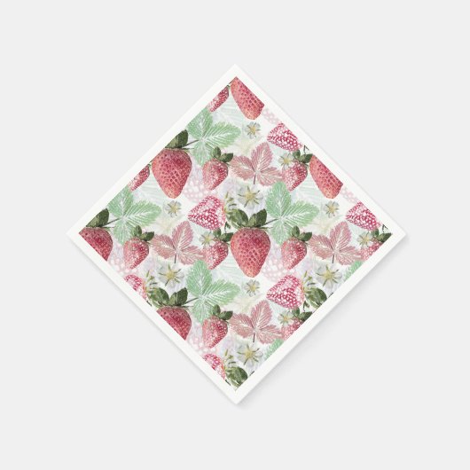 Aardbei, bessen, rood, vers, rijp, zoet, voedsel, servet (Hoek)