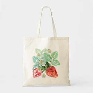Aardbei, bessen, rood, vers, rijp, zoet, voedsel, tote bag
