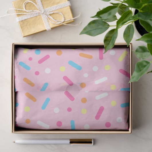 Aardbei Bevroren Icing & Donut Sprinkles Tissuepapier (Geschenk)