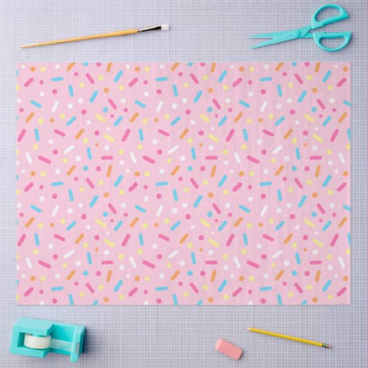 Aardbei Bevroren Icing & Donut Sprinkles Tissuepapier (Craft)