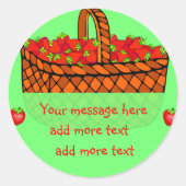 Aardbei bewaart inbliketiketten ronde sticker (Voorkant)