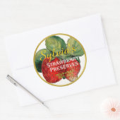 Aardbei bewaart inbliklabel ronde sticker (Envelop)