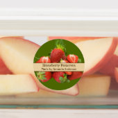 Aardbei bewaart moderne cirkel voedsellabel labels (Aangebracht)
