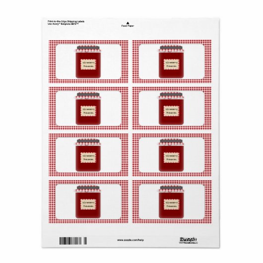 Aardbei bewaart potje label (Full Sheet)