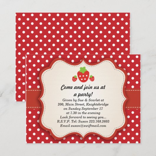 Aardbei {bijgewerkte link hieronder} kaart (Voorkant / Achterkant)