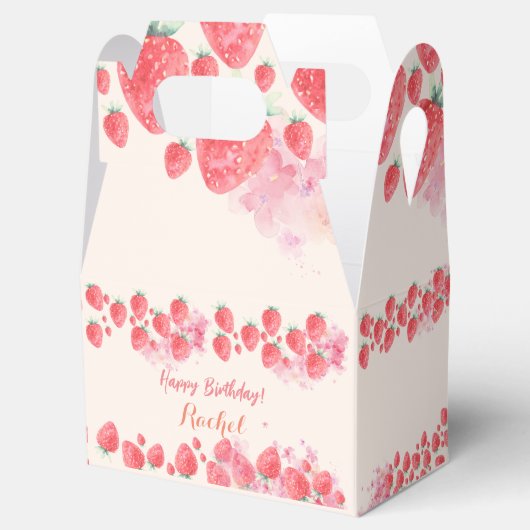 Aardbei Birthday Bedankdoosjes (Geopend)
