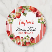 Aardbei Birthday Bedankjes Labels (Voorkant)