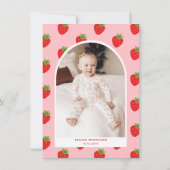 Aardbei Birthday Bedankkaart (Achterkant)