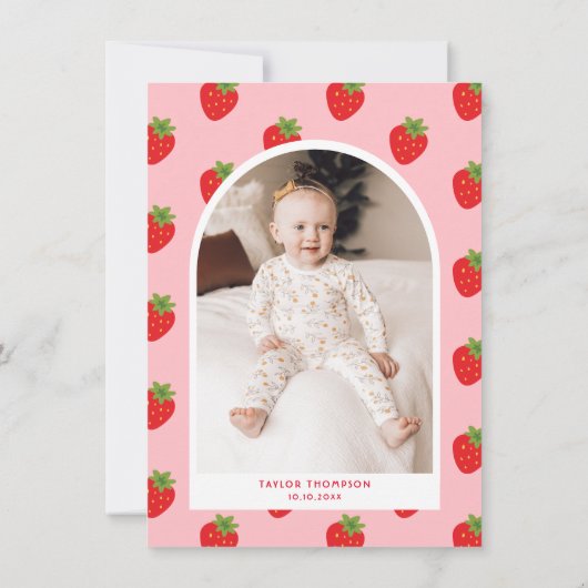 Aardbei Birthday Bedankkaart (Achterkant)