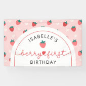 Aardbei Birthday Berry Sweet Backdrop Banner (Horizontaal)