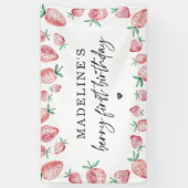 Aardbei Birthday Berry Sweet Backdrop Banner (Verticaal)