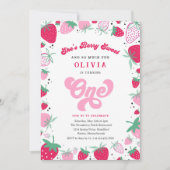 Aardbei Birthday Berry Sweet Birthday Party Kaart (Voorkant)