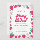 Aardbei Birthday Berry Sweet Birthday Party Kaart (Voorkant)