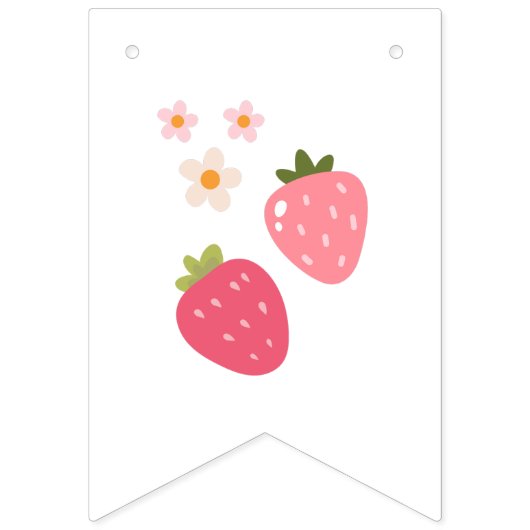 Aardbei Birthday bundelbanner Vlaggetjes (Eerste vlag)