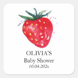 Aardbei Birthday Dank u voor het cadeauLabel Vierkante Sticker