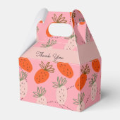 Aardbei Birthday Fruit Doodle Roze Bedankdoosjes (Achterkant)