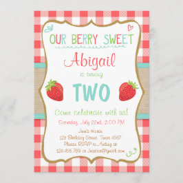 Aardbei Birthday Invitation Summer Party Girl Kaart