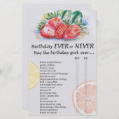 Aardbei Birthday ooit of nooit wild (Voorkant / Achterkant)