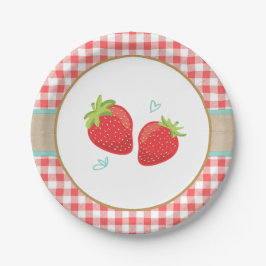 Aardbei Birthday Paper Borden Summer picnic Papieren Bordje