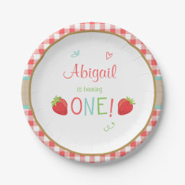 Aardbei Birthday Paper Borden Summer picnic Papieren Bordje