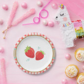 Aardbei Birthday Paper Borden Summer picnic Papieren Bordje (Feest)