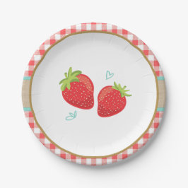 Aardbei Birthday Paper Borden Summer picnic Papieren Bordje