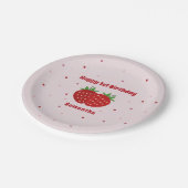 Aardbei Birthday Papieren Bordje (Gekanteld)