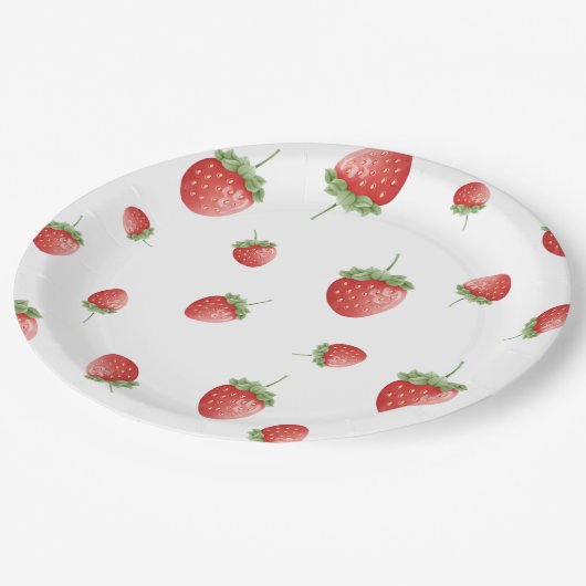 Aardbei Birthday Papieren Bordje (Gekanteld)