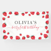 Aardbei Birthday Party Berry First Banner (Horizontaal)