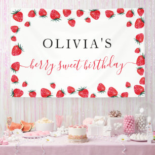 Aardbei Birthday Party Berry Large Banner
