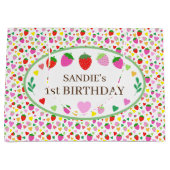 Aardbei Birthday Party Groot Cadeauzakje (Voorkant)