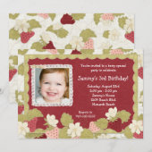 Aardbei Birthday Party Invitation Kaart (Voorkant / Achterkant)