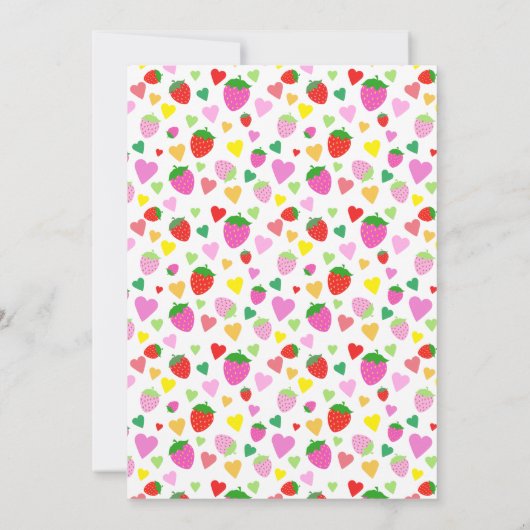 Aardbei Birthday Party Kaart (Achterkant)