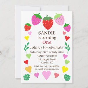 Aardbei Birthday Party Kaart