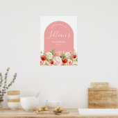 Aardbei Birthday Party of Baby shower Welcome Poster (Keuken)