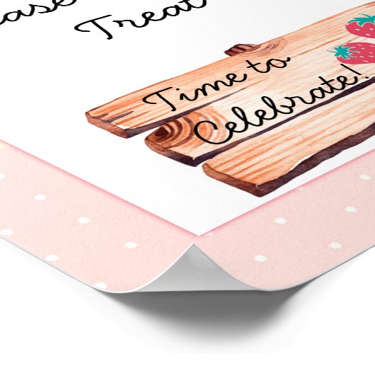 Aardbei Birthday Party Poster (Hoek)