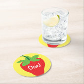 Aardbei Birthday Party Ronde Kartonnen Onderzetter (Insitu)